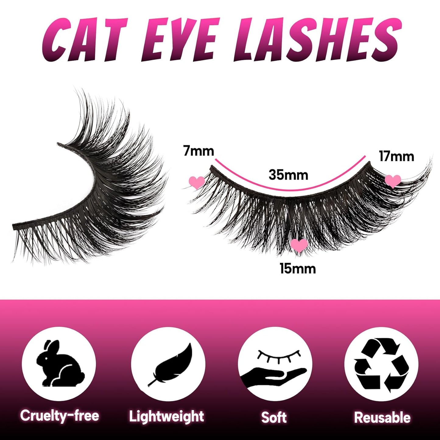Cat Eye Lashes-🔥Natural Look Fox False Eyelashes Gorgeous Wispy & Lightweight