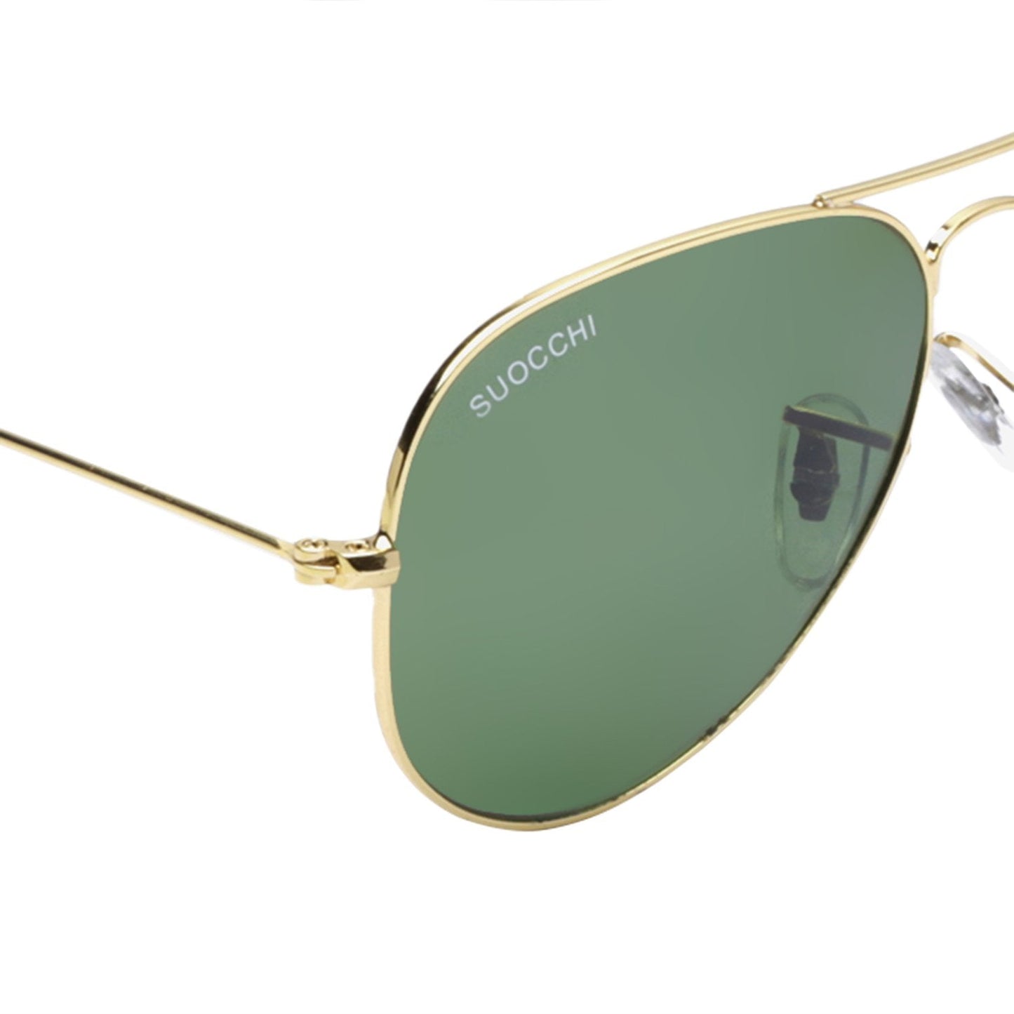 Suocchi 3025 Gold Green UV-400 Aviator Fashion Sunglasses