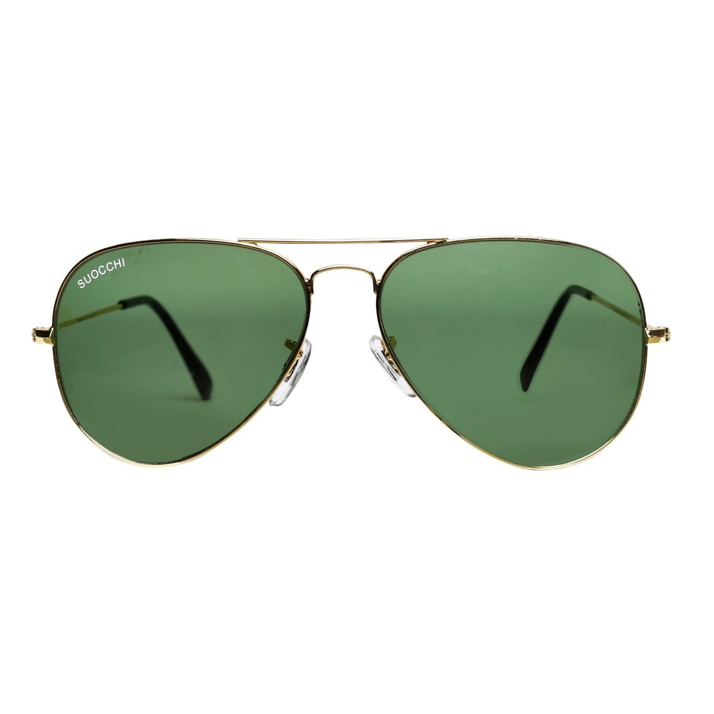 Suocchi 3025 Gold Green UV-400 Aviator Fashion Sunglasses