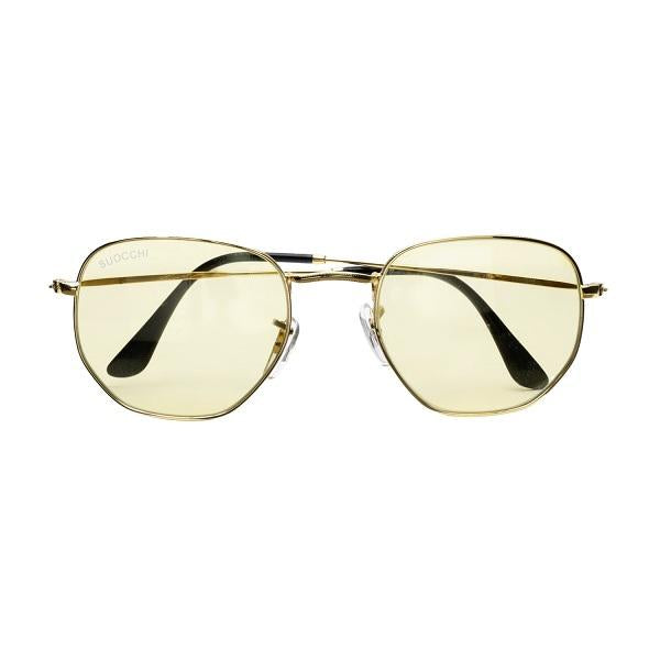 Suocchi 3548 Gold Yellow UV-400 Night Vision Hexagonal Fashion sunglasses