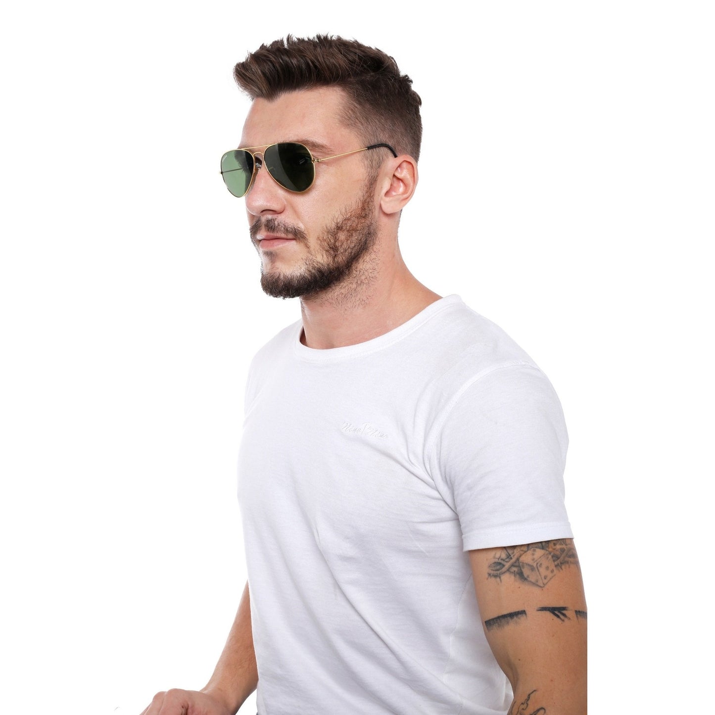 Suocchi 3025 Gold Green UV-400 Aviator Fashion Sunglasses