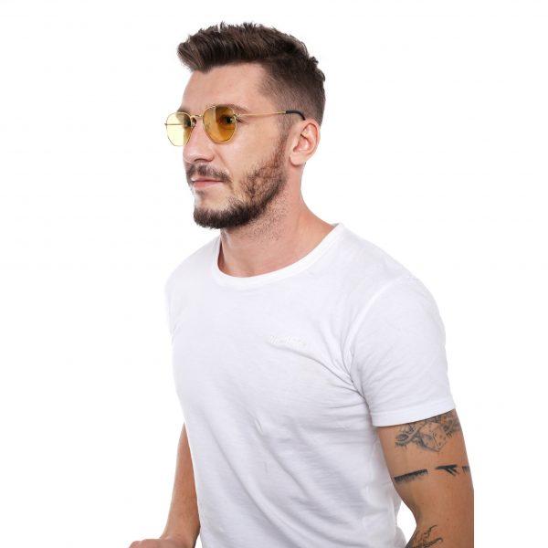 Suocchi 3548 Gold Yellow UV-400 Night Vision Hexagonal Fashion sunglasses