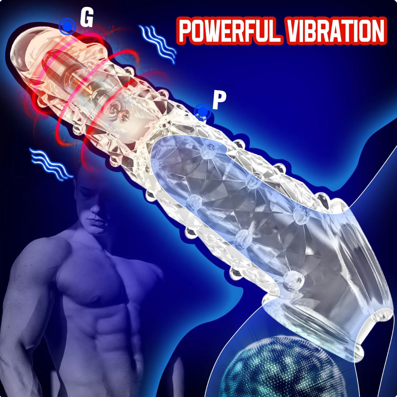 [Discreet Shipping+Free lubricant]🔥 Bigger, Harder & Texturized  💦 The Explosive Vibrating Wolf-Tooth Crystal Sleeve 💦