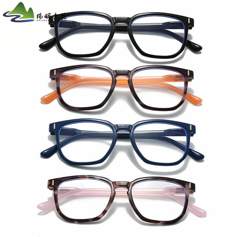 Anti-Blue Light Reading Glasses for Men & Women - Big Frame Spring Hinge Rivet Readers (+0 to +400)